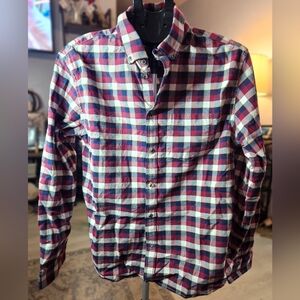 Old Navy Men's Plaid Shirt - Red, Blue, White Sz L 2-1005